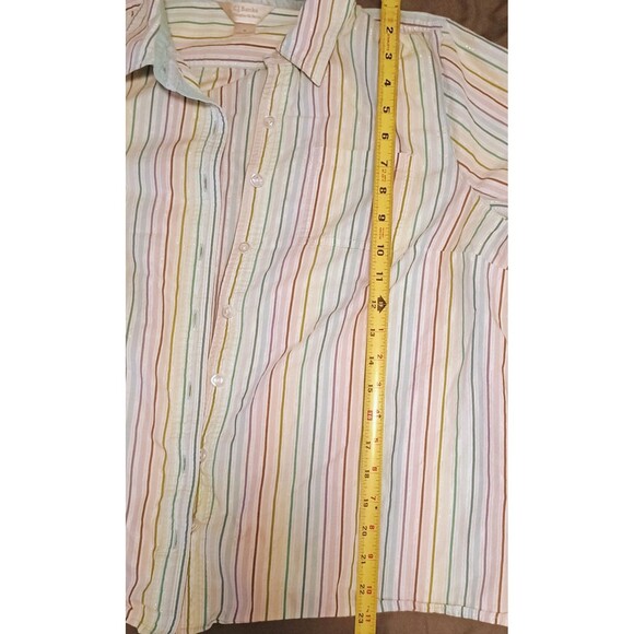 CJ Banks Womens Button Up Striped Blouse Top 1X Multicolor 3/4 Sleeve - Picture 4 of 7